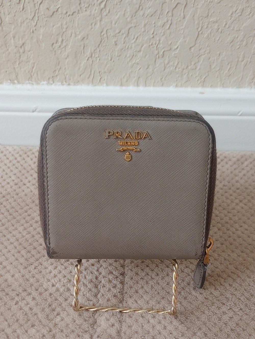 Prada Compact Saffiano Leather Wallet